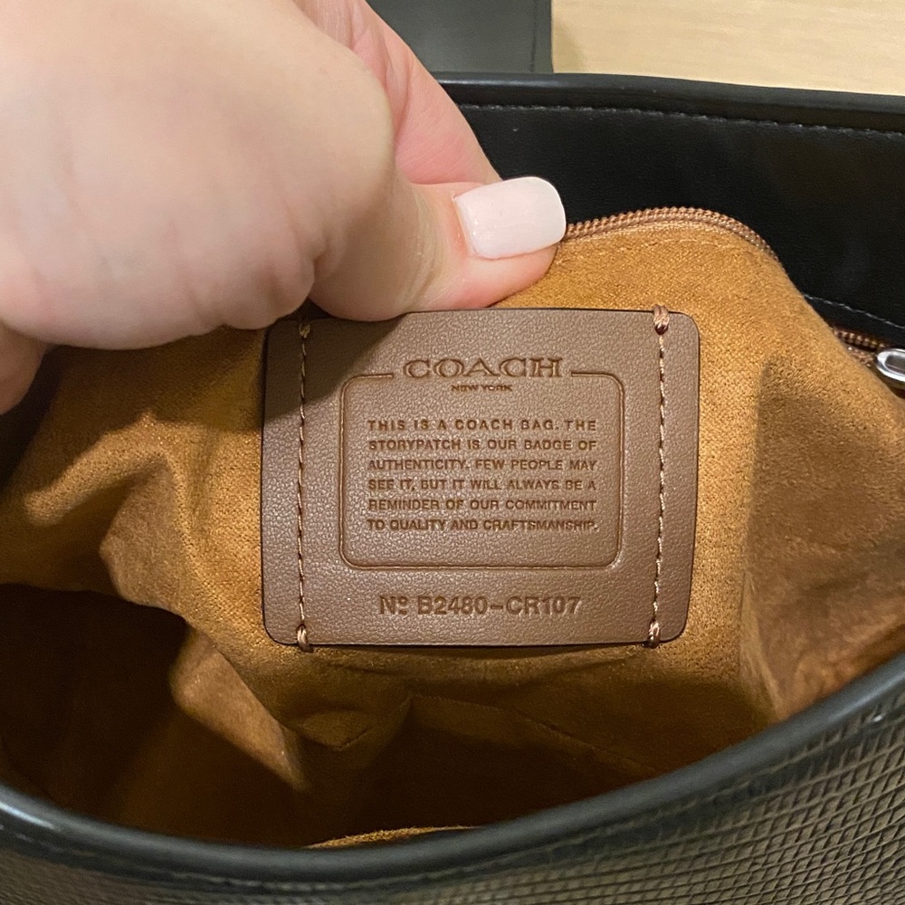 Coach Eliza Black Leather Shoulder Bag - Picture 7 of 7
